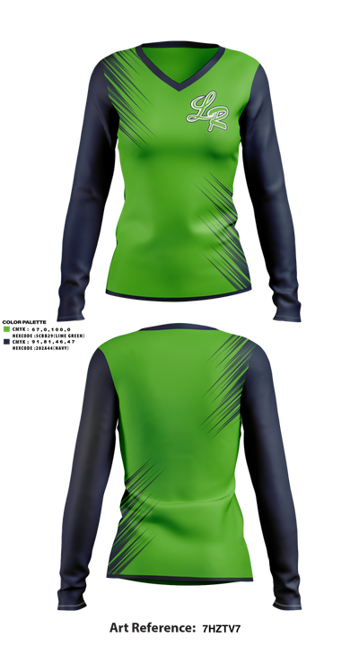 Lady Rebels 76977754 Women's Long Sleeve V-neck Shirt - 1