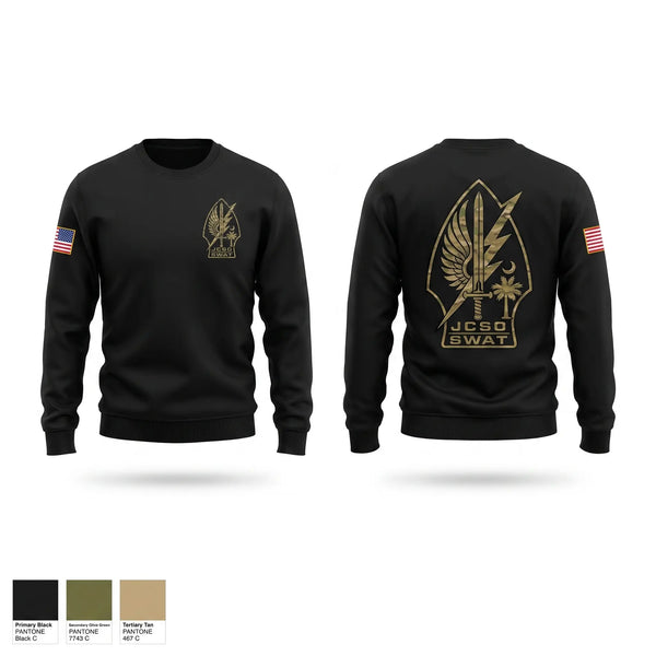 Crew Neck Sweatshirt, JCSO SWAT1, Police, Teamtime, Team time, sublimation, custom sports apparel, team uniforms, spirit wear, spiritwear, sports uniforms, custom shirts, team store, custom team store, fundraiser sports, apparel fundraiser