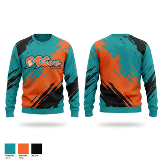 Crew Neck Sweatshirt, WAVE, Baseball, Teamtime, Team time, sublimation, custom sports apparel, team uniforms, spirit wear, spiritwear, sports uniforms, custom shirts, team store, custom team store, fundraiser sports, apparel fundraiser