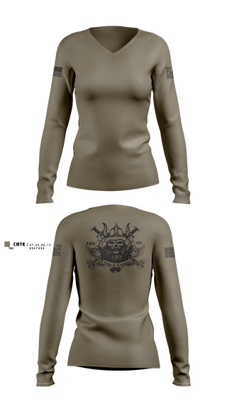 Womens Long Sleeve Vneck Shirt, 125 ENGINEER COMPANY, National Guard, Teamtime, Team time, sublimation, custom sports apparel, team uniforms, spirit wear, spiritwear, sports uniforms, custom shirts, team store, custom team store, fundraiser sports, apparel fundraiser