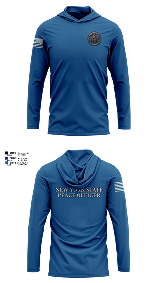 Long Sleeve hooded sunshirt, NY State Peace Officer Class 2026-11, Police, Teamtime, Team time, sublimation, custom sports apparel, team uniforms, spirit wear, spiritwear, sports uniforms, custom shirts, team store, custom team store, fundraiser sports, apparel fundraiser
