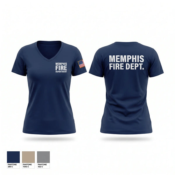 Memphis fire department Women's Short Sleeve V-neck Shirt - 1