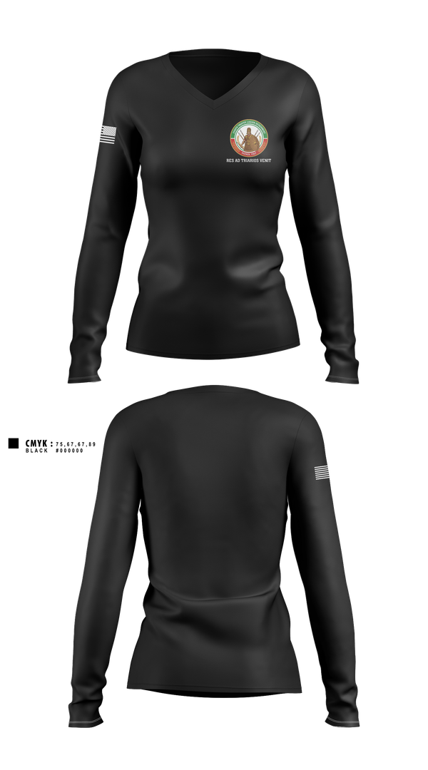 Womens Long Sleeve Vneck Shirt, 2500 DLD, Army, Teamtime, Team time, sublimation, custom sports apparel, team uniforms, spirit wear, spiritwear, sports uniforms, custom shirts, team store, custom team store, fundraiser sports, apparel fundraiser