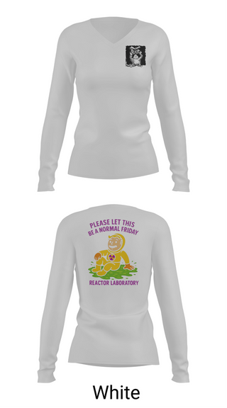 Womens Long Sleeve Vneck Shirt, USS Jefferson City SSN-759 Reactor Labratory, Navy, Teamtime, Team time, sublimation, custom sports apparel, team uniforms, spirit wear, spiritwear, sports uniforms, custom shirts, team store, custom team store, fundraiser sports, apparel fundraiser