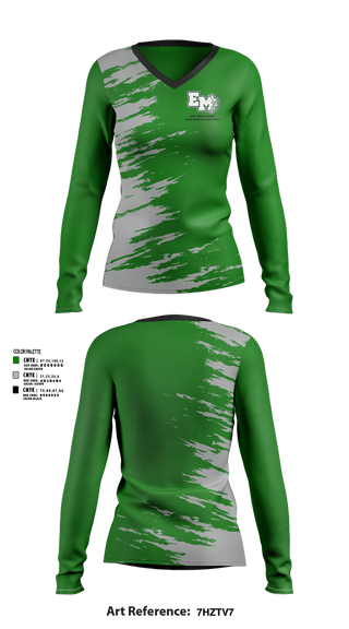 Womens Long Sleeve Vneck Shirt, East Mills Junior High School Basketball, Women's Basketball, Teamtime, Team time, sublimation, custom sports apparel, team uniforms, spirit wear, spiritwear, sports uniforms, custom shirts, team store, custom team store, fundraiser sports, apparel fundraiser