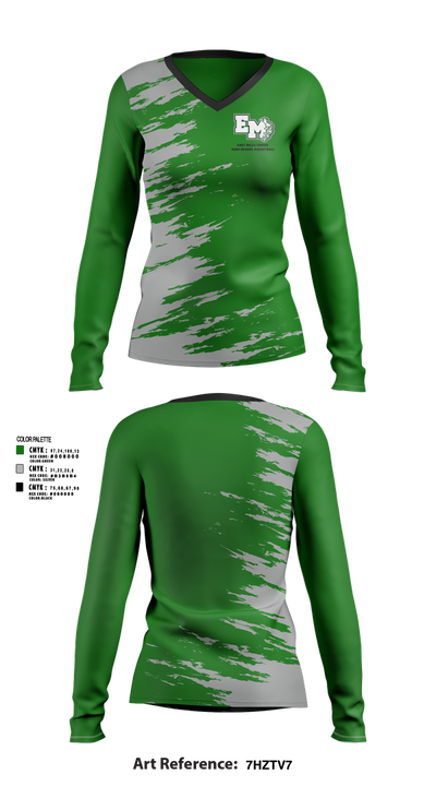 East Mills Junior High School Basketball 95253218 Women's Long Sleeve V-neck Shirt - 41