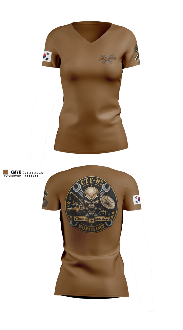 Womens Short Sleeve Vneck Shirt, CTF D-2, Army, Teamtime, Team time, sublimation, custom sports apparel, team uniforms, spirit wear, spiritwear, sports uniforms, custom shirts, team store, custom team store, fundraiser sports, apparel fundraiser