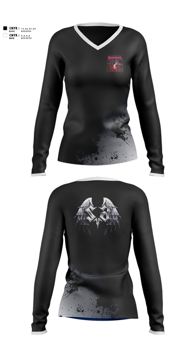 Severed Angel Women's Long Sleeve V-neck Shirt - 1