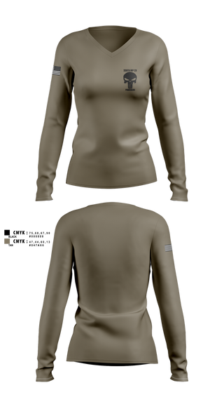 Womens Long Sleeve Vneck Shirt, 330th MP Co, National Guard, Teamtime, Team time, sublimation, custom sports apparel, team uniforms, spirit wear, spiritwear, sports uniforms, custom shirts, team store, custom team store, fundraiser sports, apparel fundraiser