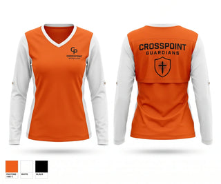 Womens Long Sleeve Vneck Shirt, Crosspoint Church, , Teamtime, Team time, sublimation, custom sports apparel, team uniforms, spirit wear, spiritwear, sports uniforms, custom shirts, team store, custom team store, fundraiser sports, apparel fundraiser