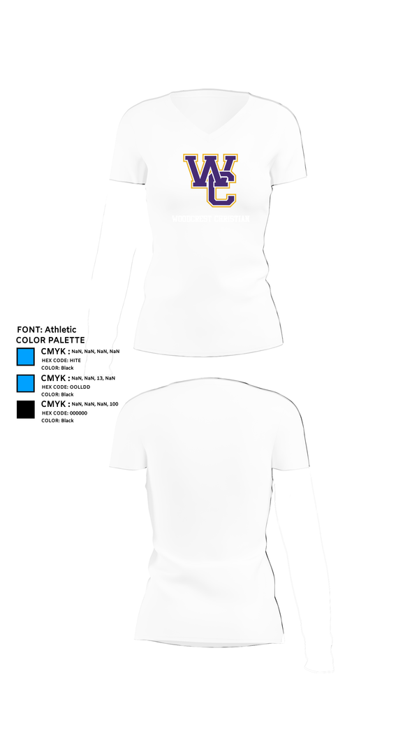 Womens Short Sleeve Vneck Shirt, Woodcrest Christian, Cross Country, Teamtime, Team time, sublimation, custom sports apparel, team uniforms, spirit wear, spiritwear, sports uniforms, custom shirts, team store, custom team store, fundraiser sports, apparel fundraiser