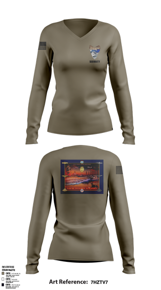 Womens Long Sleeve Vneck Shirt, NAVSTA MAYPORT SECURITY, , Teamtime, Team time, sublimation, custom sports apparel, team uniforms, spirit wear, spiritwear, sports uniforms, custom shirts, team store, custom team store, fundraiser sports, apparel fundraiser