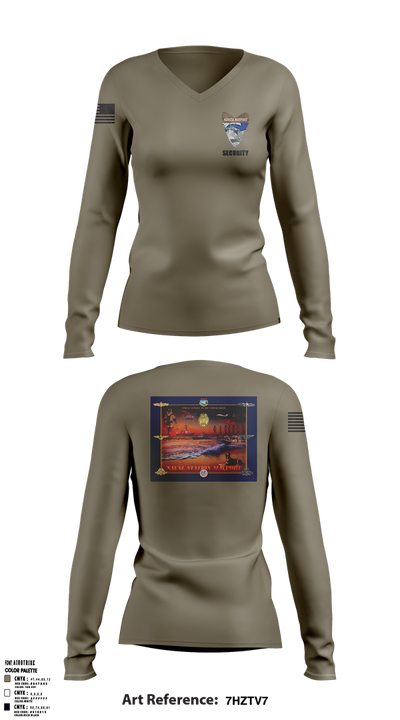 NAVSTA MAYPORT SECURITY 9551014 Women's Long Sleeve V-neck Shirt - 2 (1)