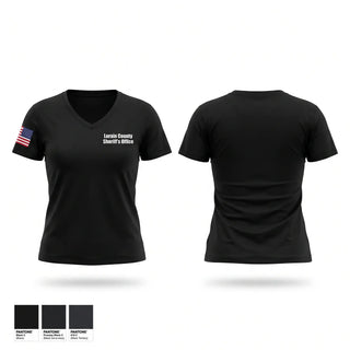 Womens Short Sleeve Vneck Shirt, Lorain County Sheriff’s Office, Police, Teamtime, Team time, sublimation, custom sports apparel, team uniforms, spirit wear, spiritwear, sports uniforms, custom shirts, team store, custom team store, fundraiser sports, apparel fundraiser