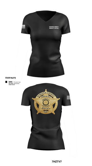 Womens Short Sleeve Vneck Shirt, Screven County Sheriff’s Office, Police, Teamtime, Team time, sublimation, custom sports apparel, team uniforms, spirit wear, spiritwear, sports uniforms, custom shirts, team store, custom team store, fundraiser sports, apparel fundraiser