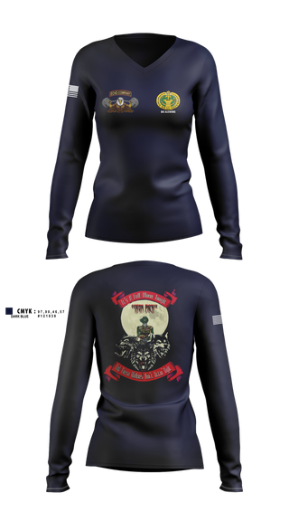 Womens Long Sleeve Vneck Shirt, Echo Company, , Teamtime, Team time, sublimation, custom sports apparel, team uniforms, spirit wear, spiritwear, sports uniforms, custom shirts, team store, custom team store, fundraiser sports, apparel fundraiser