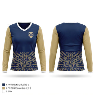 Womens Long Sleeve Vneck Shirt, Tattnall County Warriors, Softball, Teamtime, Team time, sublimation, custom sports apparel, team uniforms, spirit wear, spiritwear, sports uniforms, custom shirts, team store, custom team store, fundraiser sports, apparel fundraiser