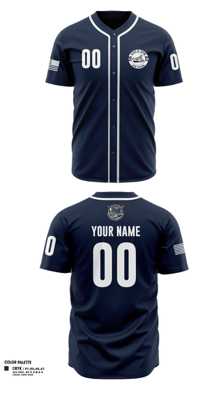 Full Button Baseball Jersey, CG STA OAK ISLAND, Coast Guard, Teamtime, Team time, sublimation, custom sports apparel, team uniforms, spirit wear, spiritwear, sports uniforms, custom shirts, team store, custom team store, fundraiser sports, apparel fundraiser