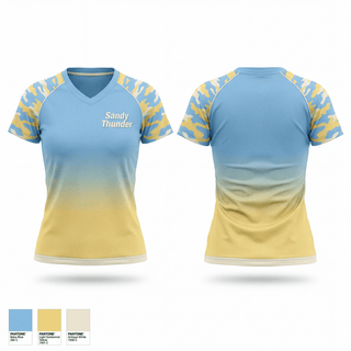 Womens Short Sleeve Vneck Shirt, Sandy Thunder, Baseball, Teamtime, Team time, sublimation, custom sports apparel, team uniforms, spirit wear, spiritwear, sports uniforms, custom shirts, team store, custom team store, fundraiser sports, apparel fundraiser