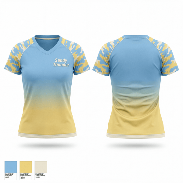 Womens Short Sleeve Vneck Shirt, Sandy Thunder, Baseball, Teamtime, Team time, sublimation, custom sports apparel, team uniforms, spirit wear, spiritwear, sports uniforms, custom shirts, team store, custom team store, fundraiser sports, apparel fundraiser