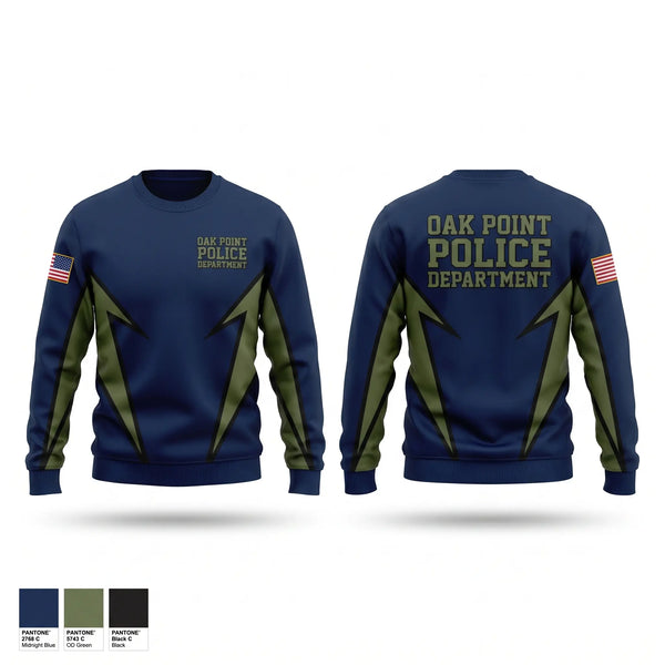 Crew Neck Sweatshirt, Oak Point Police DepartmentOak Point Police Department, Police, Teamtime, Team time, sublimation, custom sports apparel, team uniforms, spirit wear, spiritwear, sports uniforms, custom shirts, team store, custom team store, fundraiser sports, apparel fundraiser