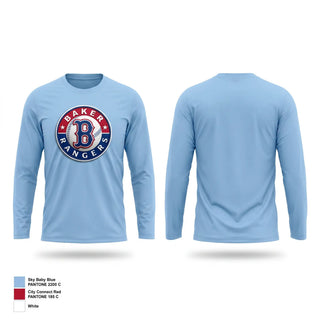 Long Sleeve Performance Shirt, Baker Rangers, Baseball, Teamtime, Team time, sublimation, custom sports apparel, team uniforms, spirit wear, spiritwear, sports uniforms, custom shirts, team store, custom team store, fundraiser sports, apparel fundraiser