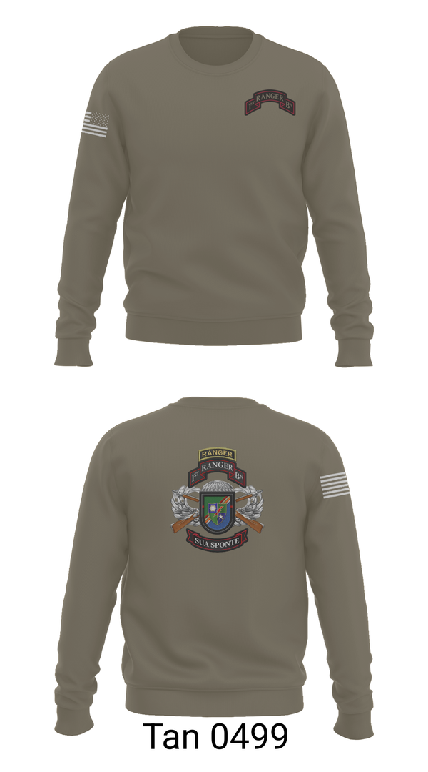 Crew Neck Sweatshirt, 1/75 Ranger Battalion, Army, Teamtime, Team time, sublimation, custom sports apparel, team uniforms, spirit wear, spiritwear, sports uniforms, custom shirts, team store, custom team store, fundraiser sports, apparel fundraiser