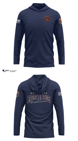 Long Sleeve Hooded Sun Shirt, RESCUE 1, Fire Department, Teamtime, Team time, sublimation, custom sports apparel, team uniforms, spirit wear, spiritwear, sports uniforms, custom shirts, team store, custom team store, fundraiser sports, apparel fundraiser