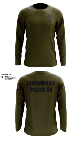 Long Sleeve Performance Shirt, GWD PD K9, Police, Teamtime, Team time, sublimation, custom sports apparel, team uniforms, spirit wear, spiritwear, sports uniforms, custom shirts, team store, custom team store, fundraiser sports, apparel fundraiser
