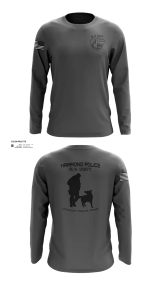 Long Sleeve Performance Shirt, Hammond Police K9, Police, Teamtime, Team time, sublimation, custom sports apparel, team uniforms, spirit wear, spiritwear, sports uniforms, custom shirts, team store, custom team store, fundraiser sports, apparel fundraiser