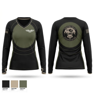 Womens Long Sleeve Vneck Shirt, Air Support Division, Police, Teamtime, Team time, sublimation, custom sports apparel, team uniforms, spirit wear, spiritwear, sports uniforms, custom shirts, team store, custom team store, fundraiser sports, apparel fundraiser