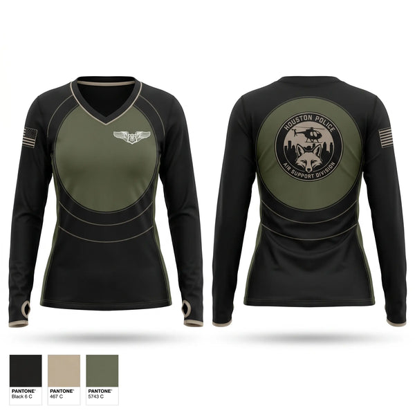 Womens Long Sleeve Vneck Shirt, Air Support Division, Police, Teamtime, Team time, sublimation, custom sports apparel, team uniforms, spirit wear, spiritwear, sports uniforms, custom shirts, team store, custom team store, fundraiser sports, apparel fundraiser