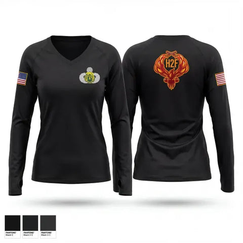Womens Long Sleeve Vneck Shirt, 503d MP BN, Army, Teamtime, Team time, sublimation, custom sports apparel, team uniforms, spirit wear, spiritwear, sports uniforms, custom shirts, team store, custom team store, fundraiser sports, apparel fundraiser