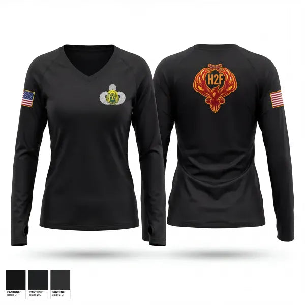 Womens Long Sleeve Vneck Shirt, 503d MP BN, Army, Teamtime, Team time, sublimation, custom sports apparel, team uniforms, spirit wear, spiritwear, sports uniforms, custom shirts, team store, custom team store, fundraiser sports, apparel fundraiser