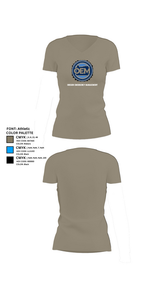 Womens Short Sleeve Vneck Shirt, Oregon Emergency Management, Police, Teamtime, Team time, sublimation, custom sports apparel, team uniforms, spirit wear, spiritwear, sports uniforms, custom shirts, team store, custom team store, fundraiser sports, apparel fundraiser