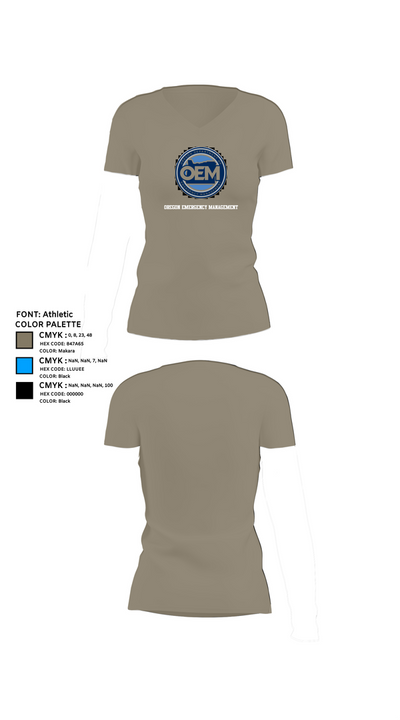 Oregon Emergency Management 48984222 Women's Short Sleeve V-neck Shirt - 61