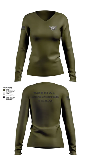 Womens Long Sleeve Vneck Shirt, Houston Fugitive Operations Alpha, Police, Teamtime, Team time, sublimation, custom sports apparel, team uniforms, spirit wear, spiritwear, sports uniforms, custom shirts, team store, custom team store, fundraiser sports, apparel fundraiser