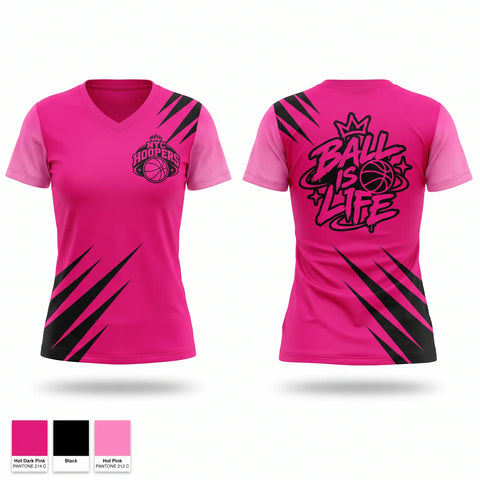 Womens Short Sleeve Vneck Shirt, hoopers, Women's Basketball, Teamtime, Team time, sublimation, custom sports apparel, team uniforms, spirit wear, spiritwear, sports uniforms, custom shirts, team store, custom team store, fundraiser sports, apparel fundraiser