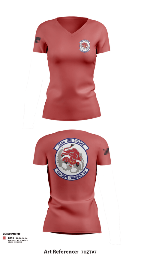 Womens Short Sleeve Vneck Shirt, 92 CES, Air Force, Teamtime, Team time, sublimation, custom sports apparel, team uniforms, spirit wear, spiritwear, sports uniforms, custom shirts, team store, custom team store, fundraiser sports, apparel fundraiser