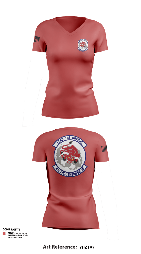 Womens Short Sleeve Vneck Shirt, 92 CES, Air Force, Teamtime, Team time, sublimation, custom sports apparel, team uniforms, spirit wear, spiritwear, sports uniforms, custom shirts, team store, custom team store, fundraiser sports, apparel fundraiser