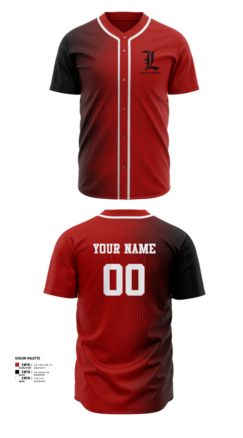 Full Button Baseball Jersey, Lakeview Sailors, Baseball, Teamtime, Team time, sublimation, custom sports apparel, team uniforms, spirit wear, spiritwear, sports uniforms, custom shirts, team store, custom team store, fundraiser sports, apparel fundraiser
