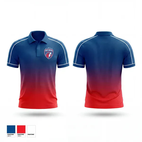 Short Sleeve Performance Polo, Fast Break Basketball, Men's Basketball, Teamtime, Team time, sublimation, custom sports apparel, team uniforms, spirit wear, spiritwear, sports uniforms, custom shirts, team store, custom team store, fundraiser sports, apparel fundraiser