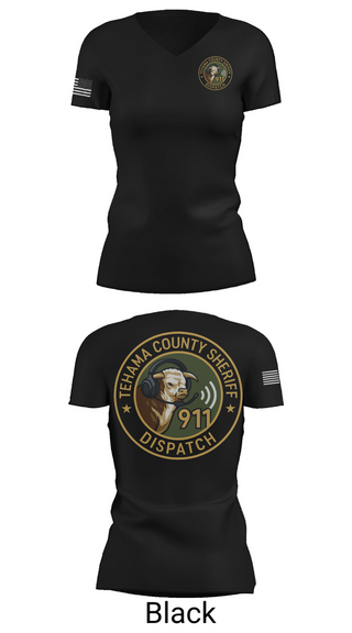 Womens Short Sleeve Vneck Shirt, TCSO DISPATCH, , Teamtime, Team time, sublimation, custom sports apparel, team uniforms, spirit wear, spiritwear, sports uniforms, custom shirts, team store, custom team store, fundraiser sports, apparel fundraiser