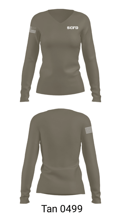 SCFD 18007923 Women's Long Sleeve V-neck Shirt - 77
