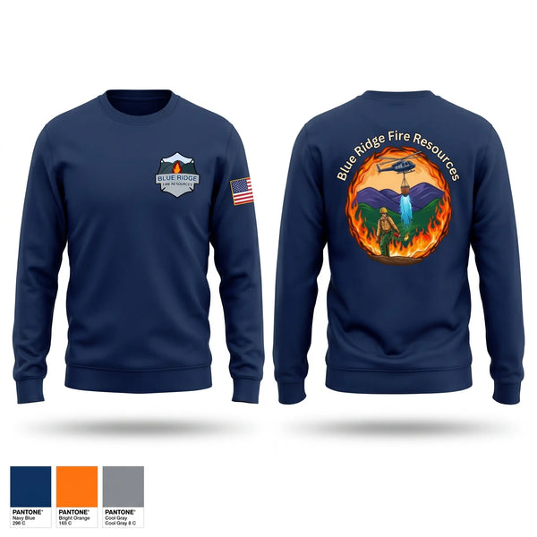 Crew Neck Sweatshirt, Blue Ridge Fire Resources, Fire Department, Teamtime, Team time, sublimation, custom sports apparel, team uniforms, spirit wear, spiritwear, sports uniforms, custom shirts, team store, custom team store, fundraiser sports, apparel fundraiser