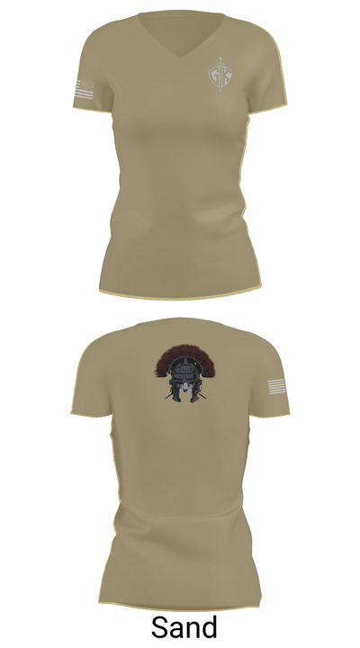 HQ PLT, A CO, USDB BN (CORR) 15623117 Women's Short Sleeve V-neck Shirt - 88