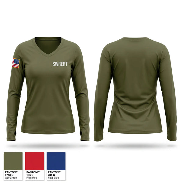 Womens Long Sleeve Vneck Shirt, SWRERT, Police, Teamtime, Team time, sublimation, custom sports apparel, team uniforms, spirit wear, spiritwear, sports uniforms, custom shirts, team store, custom team store, fundraiser sports, apparel fundraiser