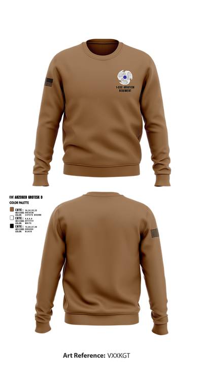 1-222 Aviation Regiment Crew Neck Sweatshirt - 4