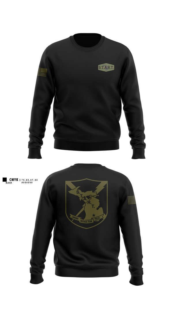 Crew Neck Sweatshirt, S.T.A.R.T, Police, Teamtime, Team time, sublimation, custom sports apparel, team uniforms, spirit wear, spiritwear, sports uniforms, custom shirts, team store, custom team store, fundraiser sports, apparel fundraiser