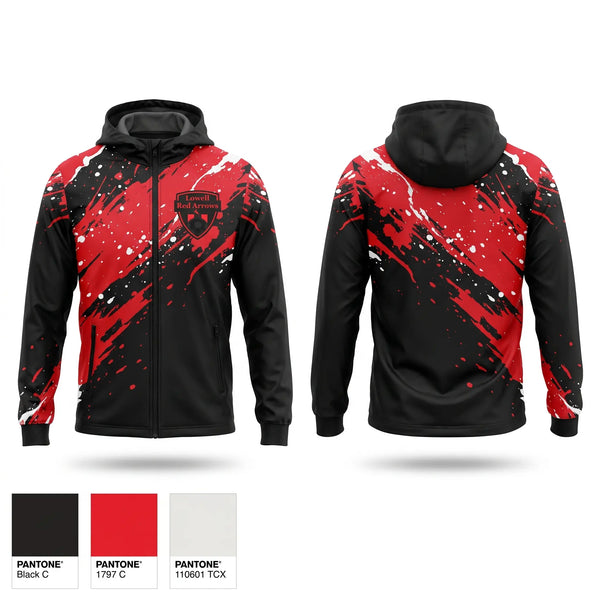 Windbreaker, Lowell Red Arrows, Men's Soccer, Teamtime, Team time, sublimation, custom sports apparel, team uniforms, spirit wear, spiritwear, sports uniforms, custom shirts, team store, custom team store, fundraiser sports, apparel fundraiser